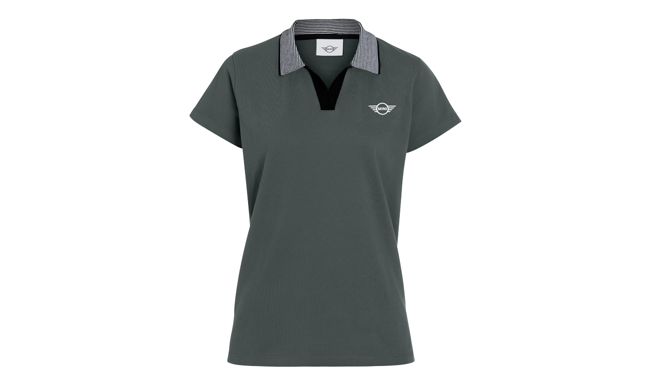 Genuine Womens Polo Shirt Tee Top Striped Collar Sage