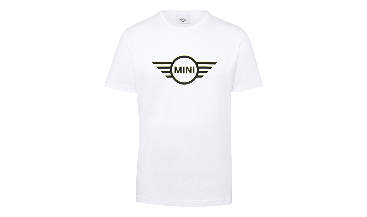 MINI Genuine Mens T Shirt Tee Top Wing Logo Two Tone White Black   