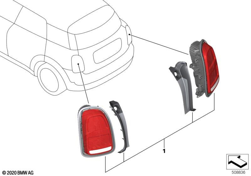 Genuine Rear Light Lamp Retrofit Kit Facelift Union Jack Black 63 13 5 A26 BF0