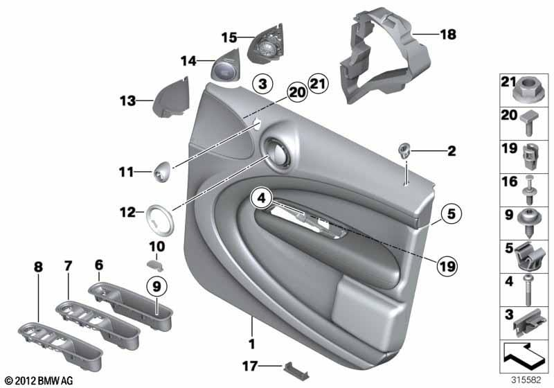 Genuine Front Door Grip Protective Cap Cover Handle Trim Panel 51 41 9 810 264