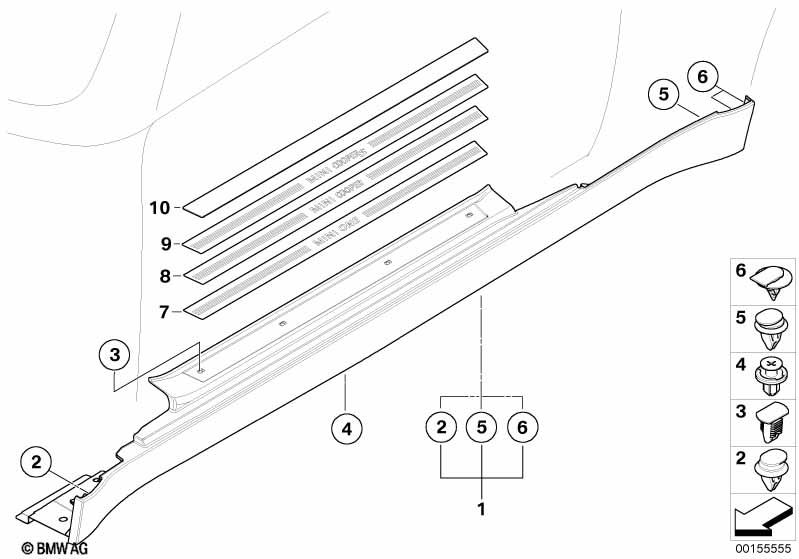 Genuine Door Sill Entrance Cover Kick Plate 51 71 7 052 125