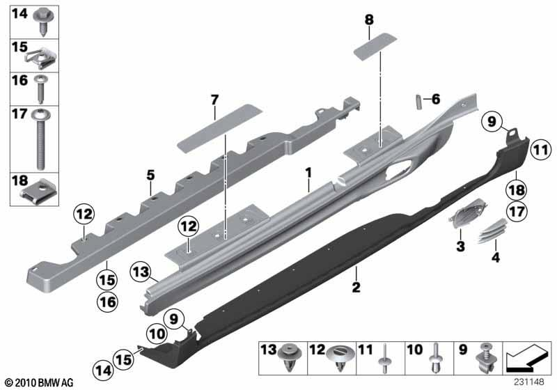 Genuine Air Intake Rocker Panel Carrier Piece Sill Left N/S 51 77 9 813 403