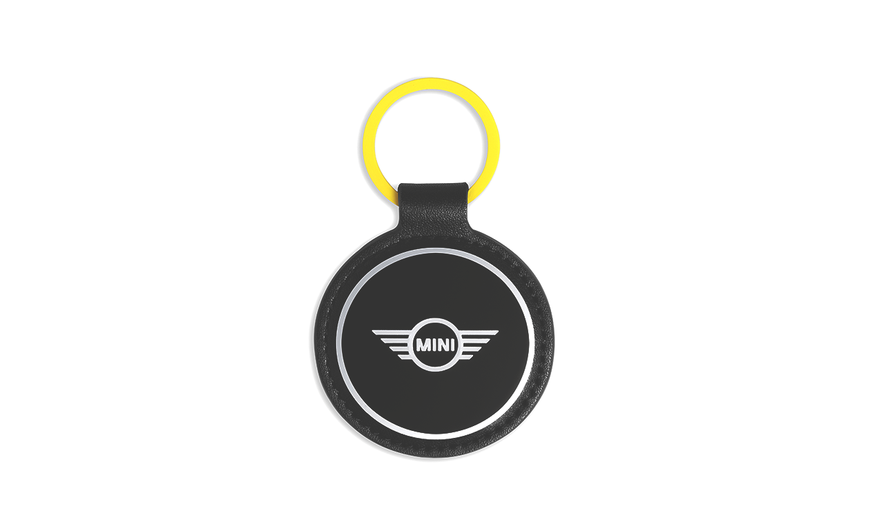 Genuine Wing Logo Enamel Keyring Cowhide Leather Black Energetic Yellow 80 27 5 A21 235