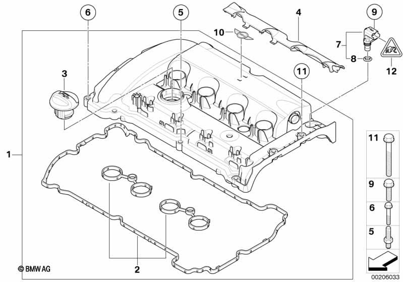 Genuine Engine Cylinder Head Cover 11 12 7 646 555