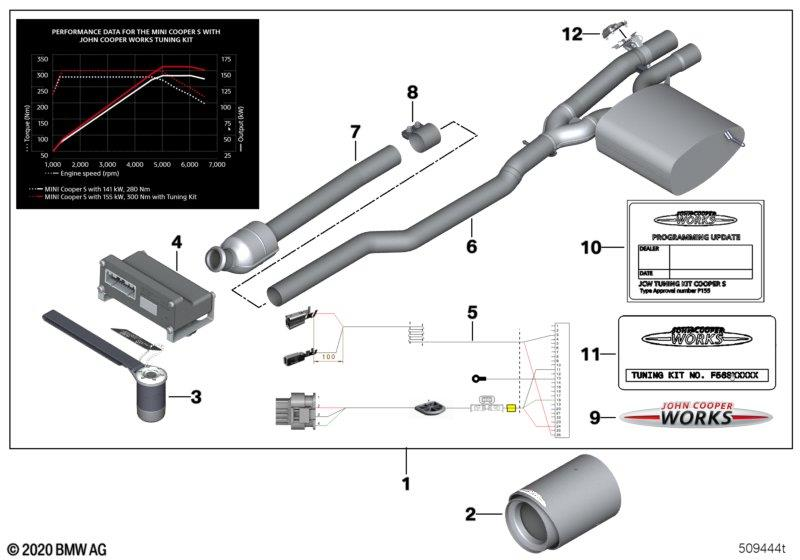 Genuine Exhaust Flap Silencer Front Pipe JCW 18 30 2 359 649