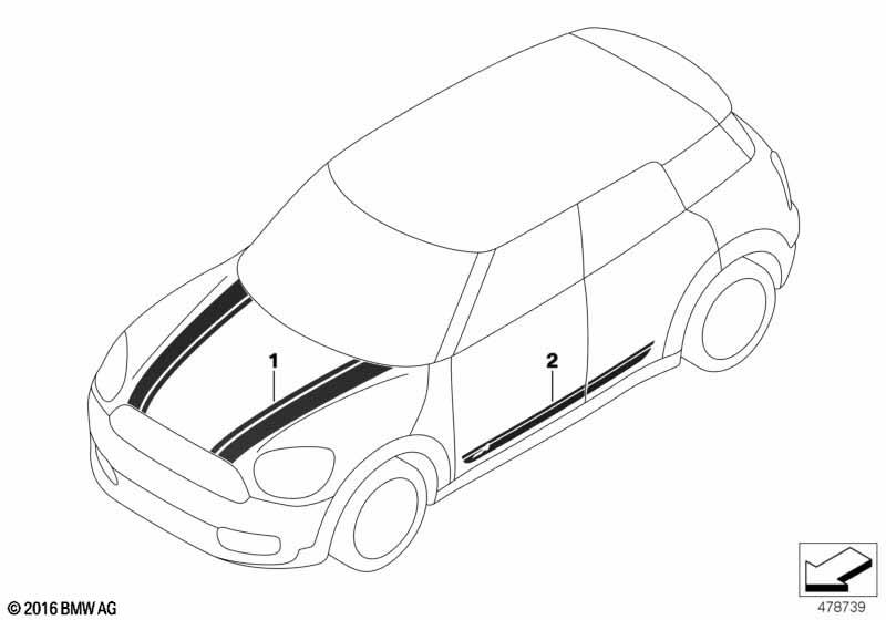 Genuine Right Driver Side OS Ornamental Strip Trim Band Black 51 13 7 451 908