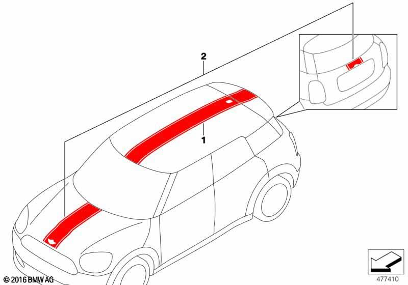 Genuine Sport Stripes Set Red Body Kit 51 14 2 464 293