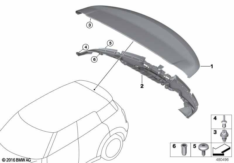 Genuine Rear Spoiler Primed JCW 51 62 7 405 999