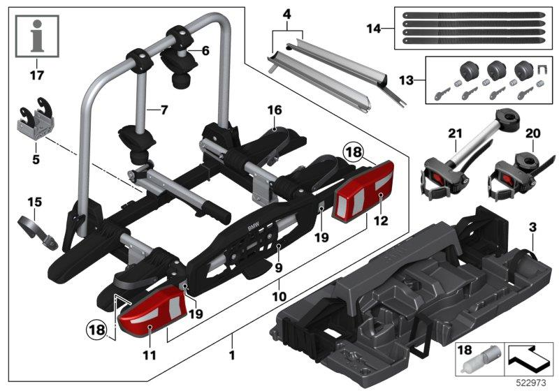 Genuine Rear Bicycle Bike Rack Carrier Light Set Compact RHD 82 79 2 408 514