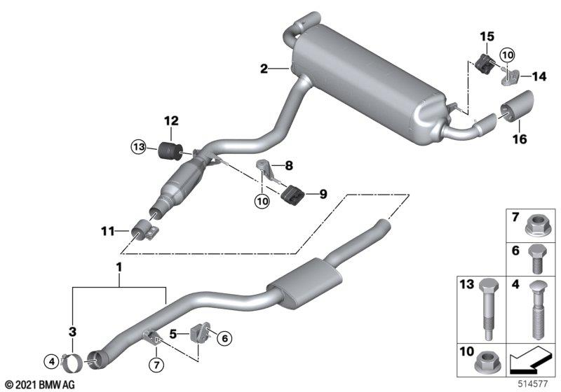 Genuine Exhaust Tailpipe Trim Black Chrome 90mm Diameter 18 30 8 485 758