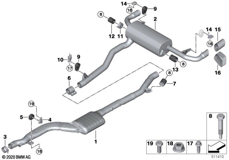 Genuine Exhaust Left Tailpipe Trim Chrome 18 30 8 631 958
