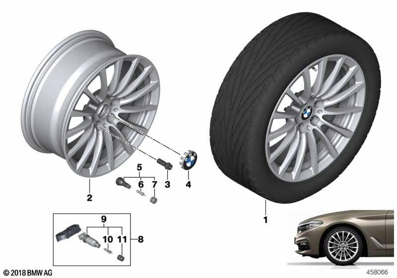 Genuine 18" Wheel Rim Disc Light Alloy Reflex Silver 8Jx18 ET:30 36 11 6 861 224