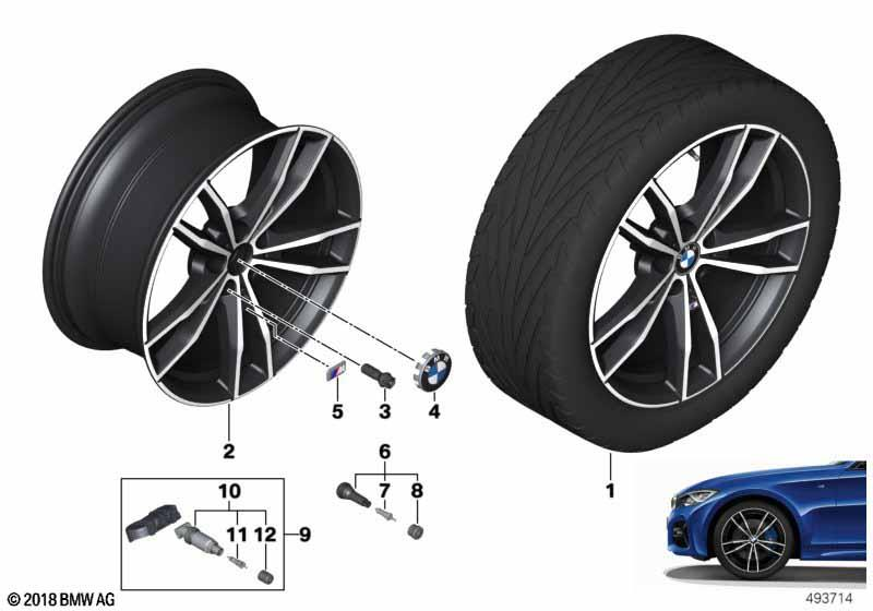 Genuine 19" Wheel Rim Disc Alloy Jet Black Sol Paint 8Jx19 ET:27 36 11 8 090 094