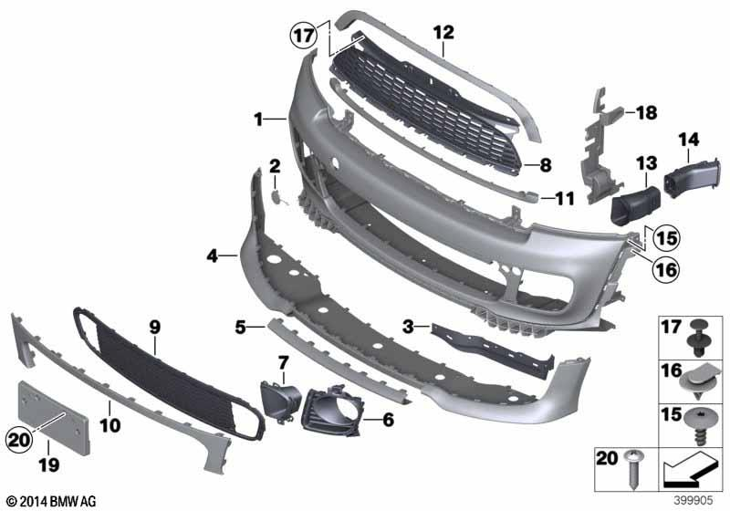 Genuine Front Towing Eye Flap Primed 51 11 7 309 484