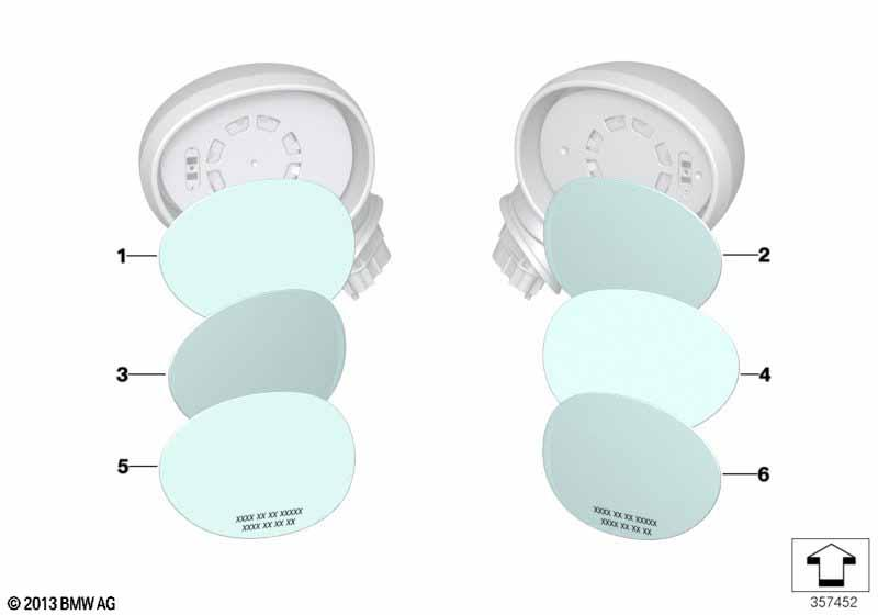 Genuine Left Passenger Side NS Door Mirror Glass Heated Convex 51 16 7 366 041