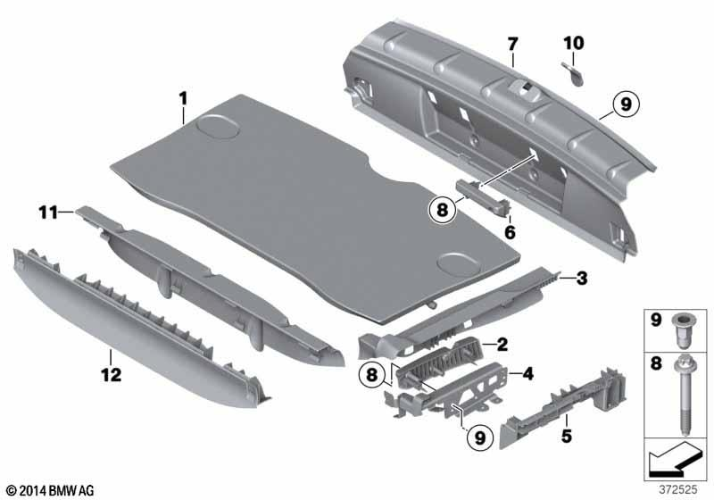 Genuine Luggage Compartment Pad Floor Carpet 51 47 9 801 205