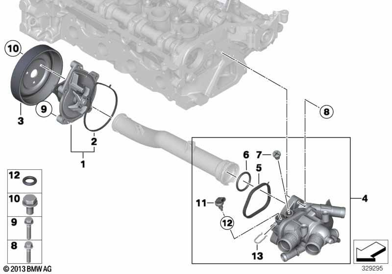 Genuine Thermostat Housing With Thermostat 11 53 8 674 895
