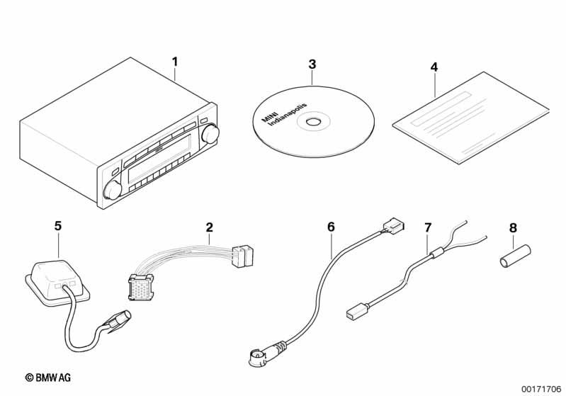 Genuine Radio Stereo Unit Supporting Pin 65 10 6 913 427