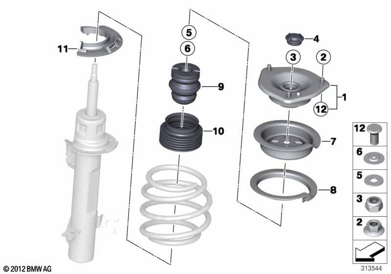 Genuine Front Lower Suspension Shock Absorber Spring Pad 31 30 6 772 745