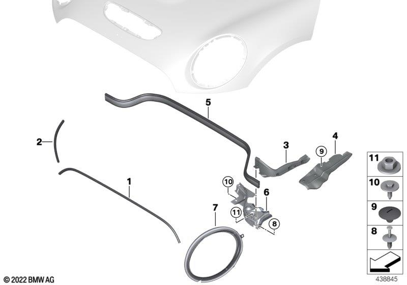 Genuine Right Driver Side OS Offside Headlight Gasket 51 76 7 391 410