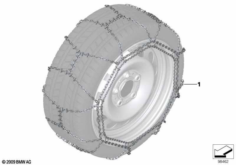 Genuine 17" Tyre Snow Chain System Rud-Matic 185/50 R17 36 11 2 285 035