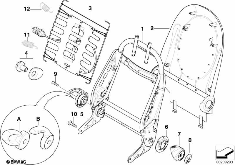 Genuine Front Seat Rear Panel in Panther Black 52 10 7 131 644