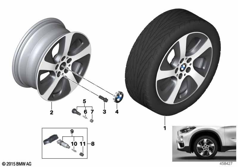 Genuine 17" Right Driver Side OS Wheel Rim Alloy 7.5Jx17 ET:52 36 10 6 866 106