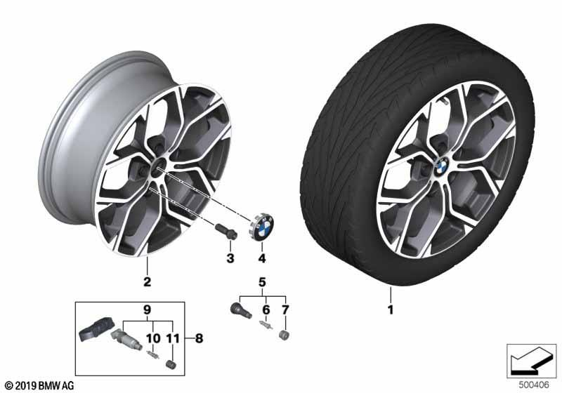 Genuine 18" Disc Wheel Rim Light Alloy Orbit Grey 7.5Jx18 ET:51 36 10 6 883 002