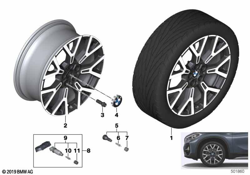 Genuine 19" Disc Wheel Rim Light Alloy Orbit Grey 8Jx19 ET:47 36 10 6 883 003