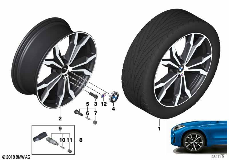 Genuine 20" Disc Wheel Rim Light Alloy Jet Black 8Jx20 ET:50 36 10 8 008 622