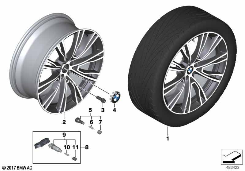 Genuine 21" Disc Wheel Rim Light Alloy Orbit Grey 9.5Jx21 ET:43 36 10 8 043 671