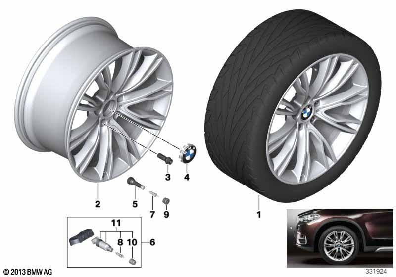 Genuine 20" Disc Wheel Light Alloy Bright Turned 10Jx20 ET:40 36 10 8 092 109