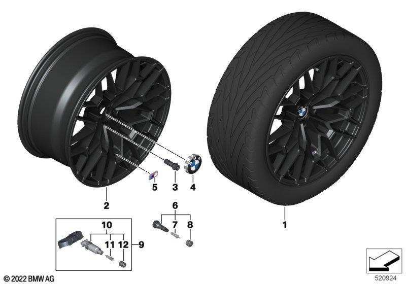 Genuine 20" Disc Wheel Rim Light Alloy Matt Black 10.5Jx20 ET:20 36 10 8 093 841