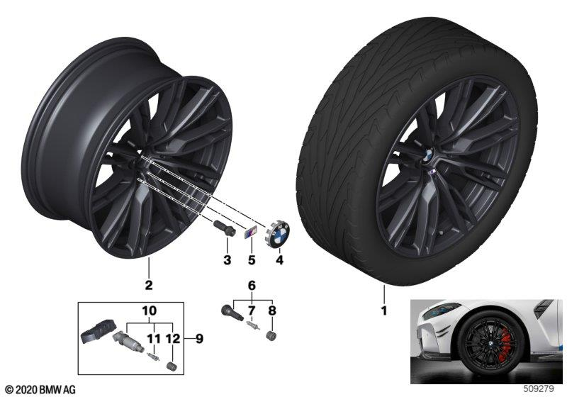 Genuine 19" Disc Wheel Rim Light Alloy Matt Black 9.5Jx19 ET:20 36 10 8 093 845