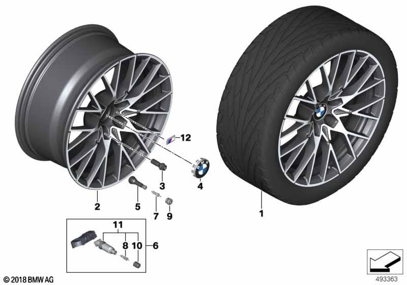 Genuine 19" Disc Wheel Light Alloy Jet Black Transl 9Jx19 ET:29 36 10 8 093 987