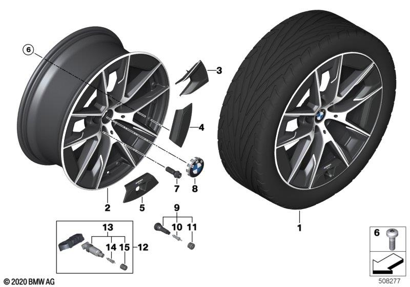 Genuine 20" Disc Wheel Light Alloy Jet Black Matt 9Jx20 ET:44 36 11 5 A06 C37