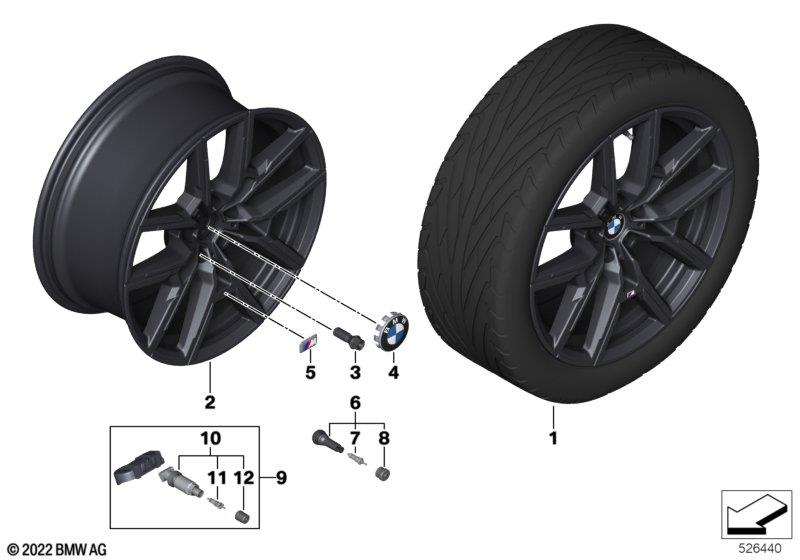Genuine 19" Disc Wheel Rim Light Alloy Black 2 Solid 9Jx19 ET:42 36 11 5 A50 4D8