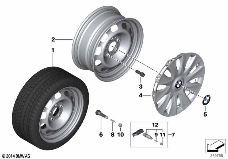 Genuine 16" Wheel Rim Steel Black 16 Inch 6.5Jx16 ET:33 36 11 6 787 929