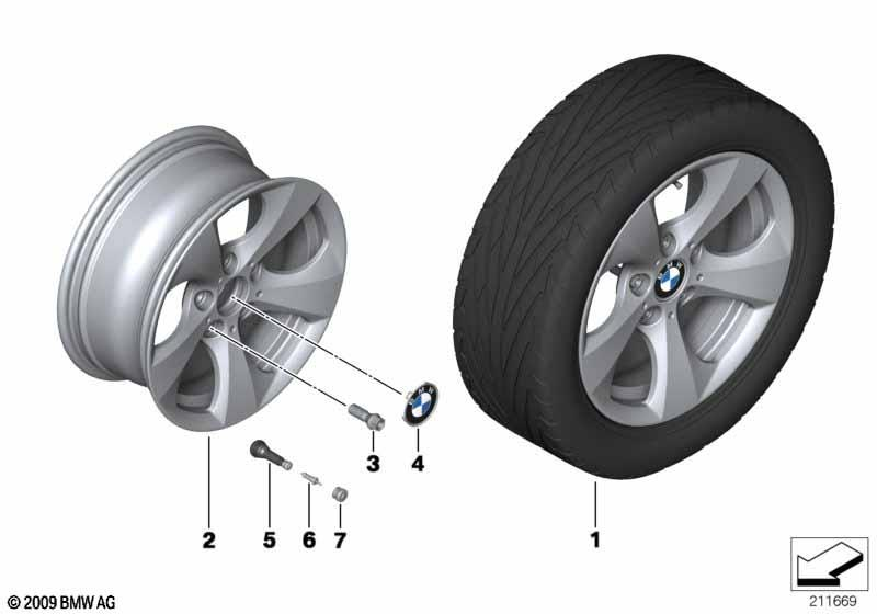 Genuine 16" Right Driver Side OS Wheel Rim Alloy 7Jx16 ET:31 36 11 6 795 806