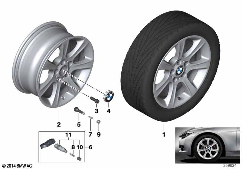 Genuine 17" Wheel Rim Light Alloy 17 Inch 7.5Jx17 ET:37 36 11 6 796 243