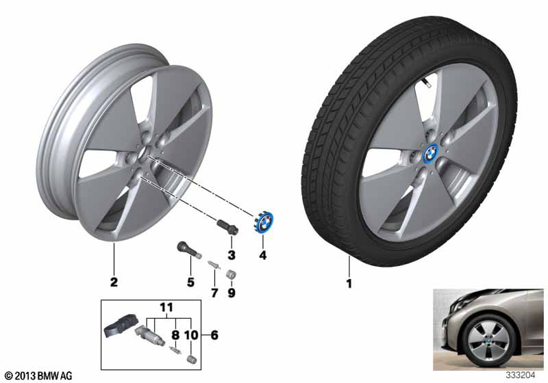 Genuine 19" Wheel Rim Alloy Forged 19 Inch 5Jx19 ET:43 36 11 6 852 053