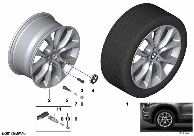 Genuine 19" Disc Wheel Rim Light Alloy Reflex Silver 9Jx19 ET:48 36 11 6 853 953