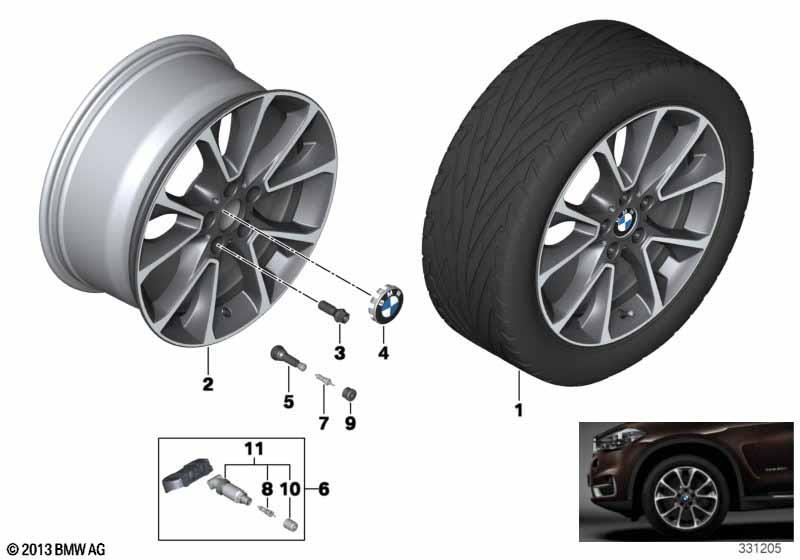 Genuine 19" Disc Wheel Rim Light Alloy Orbit Grey 9Jx19 ET:48 36 11 6 853 955