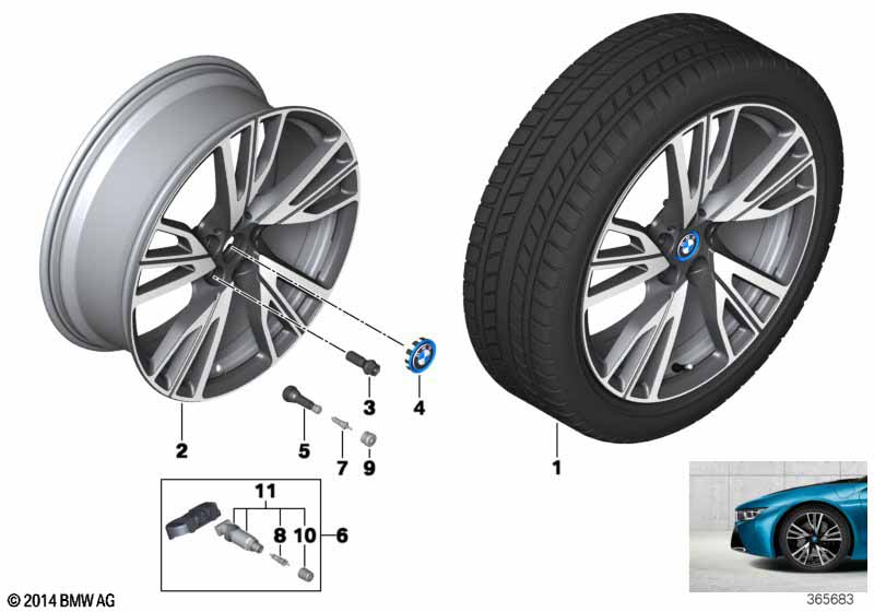 Genuine 20" Left NS Wheel Rim Alloy Forged 20 Inch 7.5Jx20 ET:40 36 11 6 855 013