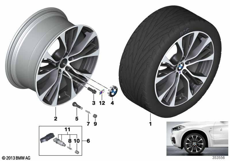 Genuine 21" Disc Wheel Light Alloy Bright Turned 10Jx21 ET:40 36 11 6 859 423