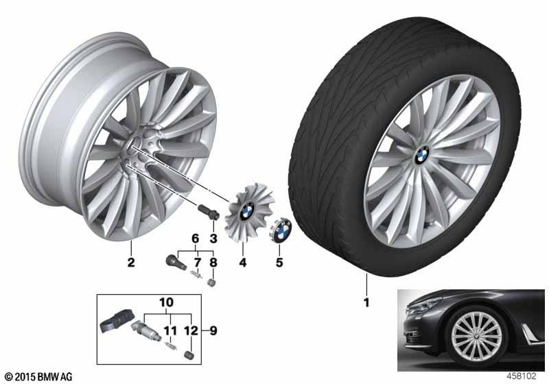 Genuine 19" Disc Wheel Light Alloy Reflex Silver 8.5Jx19 ET:25 36 11 6 861 225