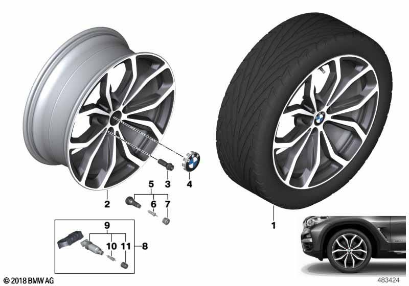 Genuine 20" Disc Wheel Rim Light Alloy Orbit Grey 9.5Jx20 ET:43 36 11 6 877 330