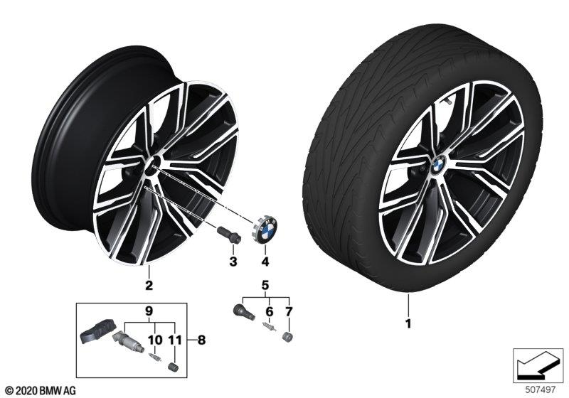 Genuine 19" Disc Wheel Rim Light Alloy Jet Black 8.5Jx19 ET:40 36 11 6 883 526