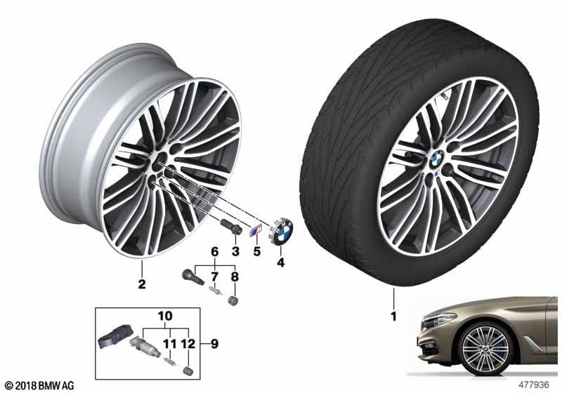 Genuine 19" Disc Wheel Rim Light Alloy Jet Black 9Jx19 ET:44 36 11 7 856 926