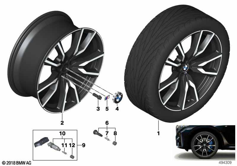 Genuine 22" Disc Wheel Rim Light Alloy Jet Black 9.5Jx22 ET:32 36 11 8 074 221